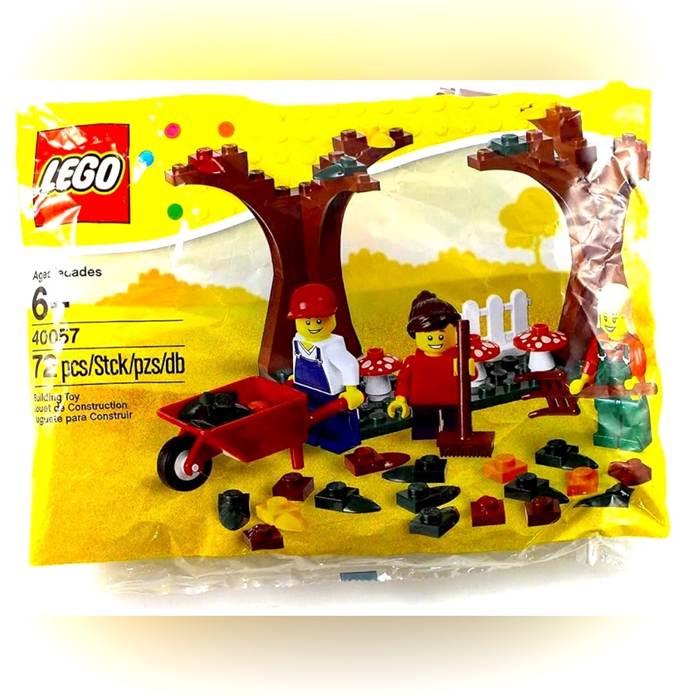 NEW NIB NWT LEGO FALL SCENE 40057 Raking Autumn Leaves 2013 Retired MINIFIGURES - Picture 3 of 4